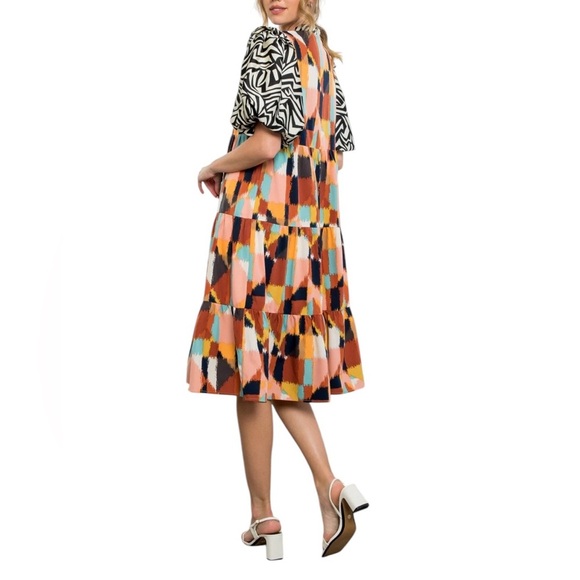 THML Marvelous Mixed Media Midi Dress - Picture 3 of 15